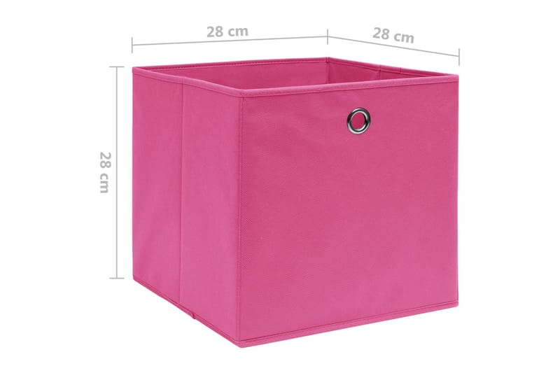 Förvaringslådor 10 st non-woven tyg 28x28x28 cm rosa - Rosa - Förvaringslådor