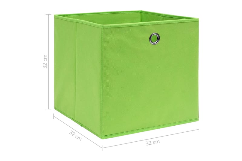 Förvaringslådor 4 st grön 32x32x32 cm tyg - Grön - Förvaringslådor