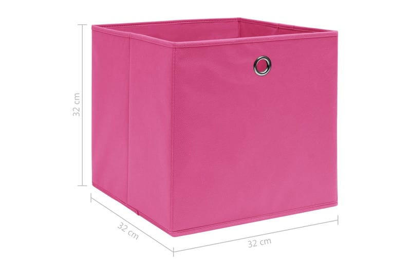 Förvaringslådor 4 st rosa 32x32x32 cm tyg - Rosa - Förvaringslådor