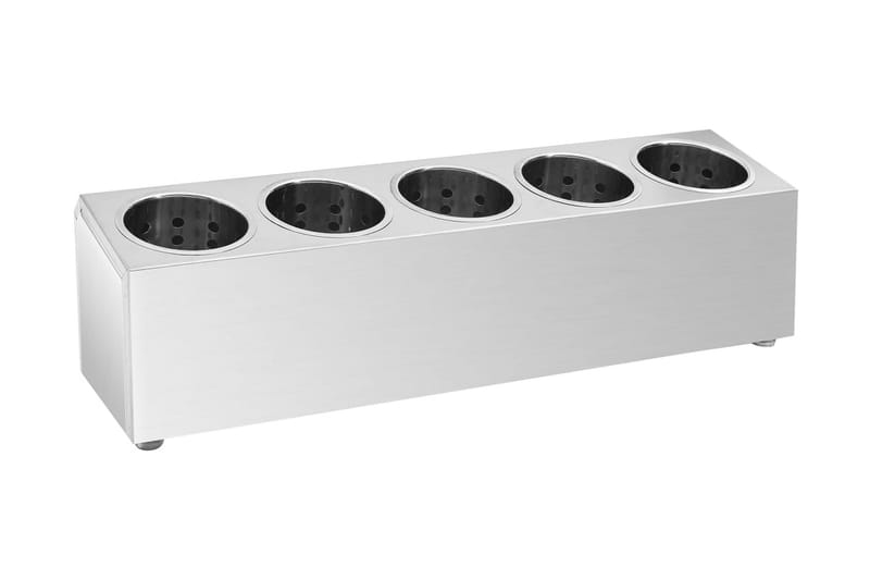Bestickhållare 5 behållare rektangulär rostfritt stål - Silver - Bestickställ