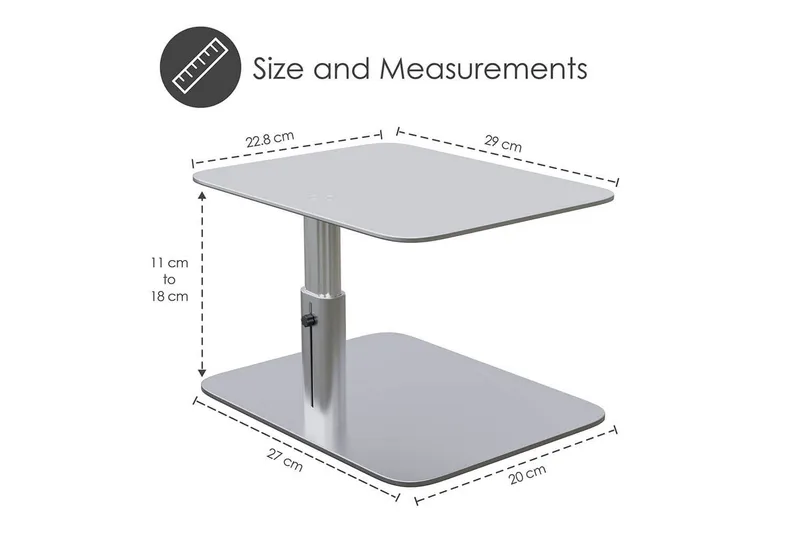Datorställ Desire2 Vertikalt Justerbart - Silver - Förvaring - Småförvaring - Förvaringsställ - Laptopställ