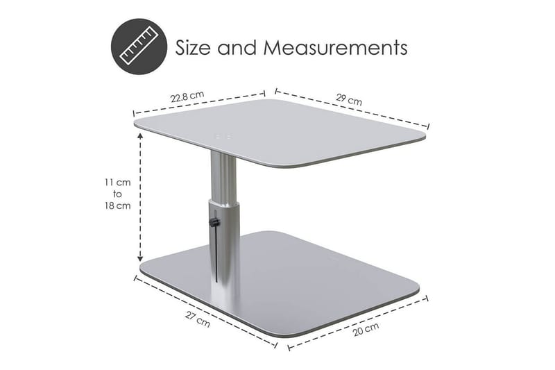 Datorställ Desire2 Vertikalt Justerbart - Silver - Förvaring - Småförvaring - Förvaringsställ - Laptopställ