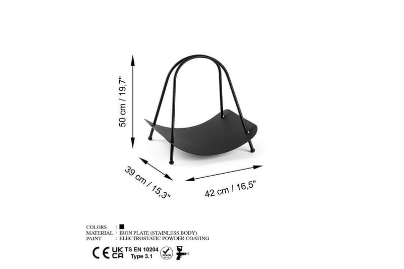 Dekorativt Metalltillbehör Mirven Svart - Svart - Förvaring - Småförvaring - Förvaringsställ - Vedställ