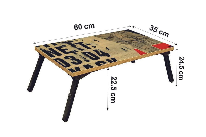 Bourdeau Laptopställ 25 cm - Trä/natur/Svart - Förvaring - Småförvaring - Förvaringsställ - Laptopställ