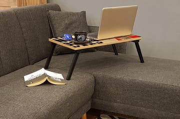 Bourdeau Laptopställ 25 cm - Trä/natur/Svart - Förvaring - Småförvaring - Förvaringsställ - Laptopställ