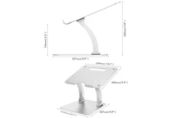 Laptopställ Desire2 Dual Pivot Riser Justerbar Aluminium Silver - Silver - Förvaring - Småförvaring - Förvaringsställ - Laptopställ