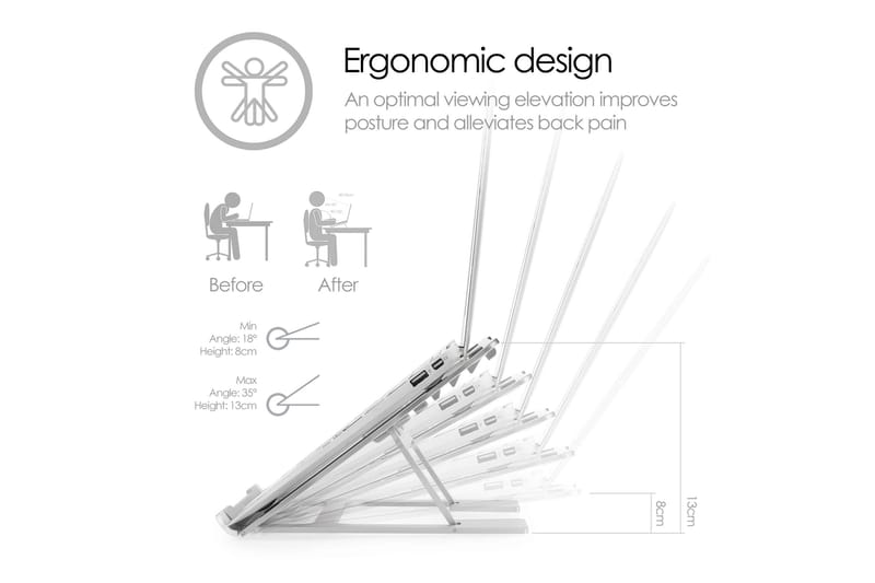 Laptopställ Desire2 Supreme Lite Portable Silver - Silver - Förvaring - Småförvaring - Förvaringsställ - Laptopställ