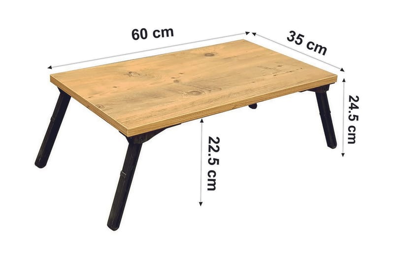 Nekeisha Laptopställ 25 cm - Trä/natur/Svart - Förvaring - Småförvaring - Förvaringsställ - Laptopställ