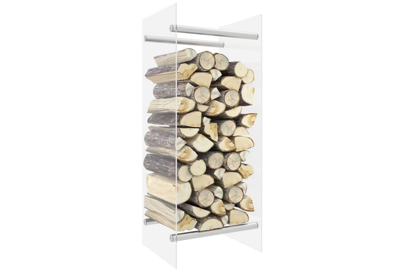 Vedställ genomskinlig 40x35x100 cm härdat glas - Vedförvaring - Vedställ