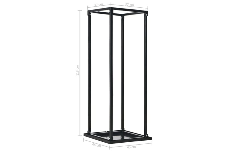 Vedställ med bas svart 37x37x113 cm stål - Svart - Förvaring - Småförvaring - Förvaringsställ - Vedställ