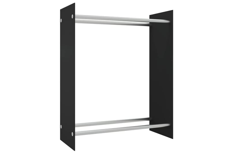 Vedställ svart 80x35x100 cm härdat glas - Svart - Förvaring - Småförvaring - Förvaringsställ - Vedställ