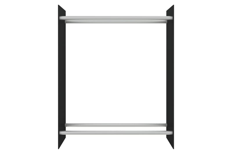Vedställ svart 80x35x100 cm härdat glas - Svart - Förvaring - Småförvaring - Förvaringsställ - Vedställ