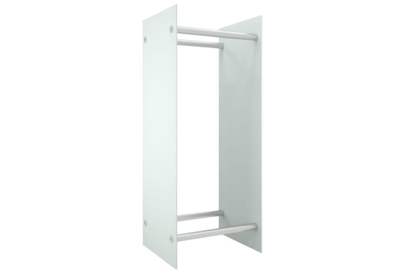 Vedställ vit 40x35x100 cm härdat glas - Vit - Vedställ - Vedförvaring