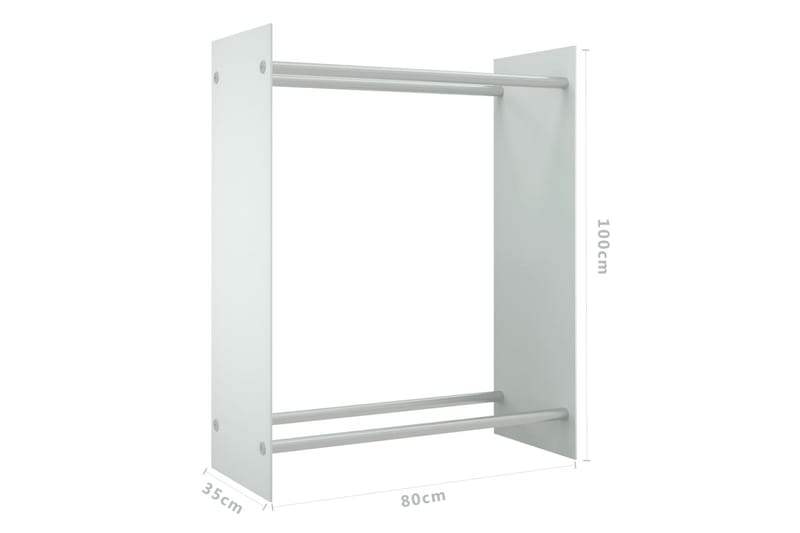 Vedställ vit 80x35x100 cm härdat glas - Vit - Förvaring - Småförvaring - Förvaringsställ - Vedställ
