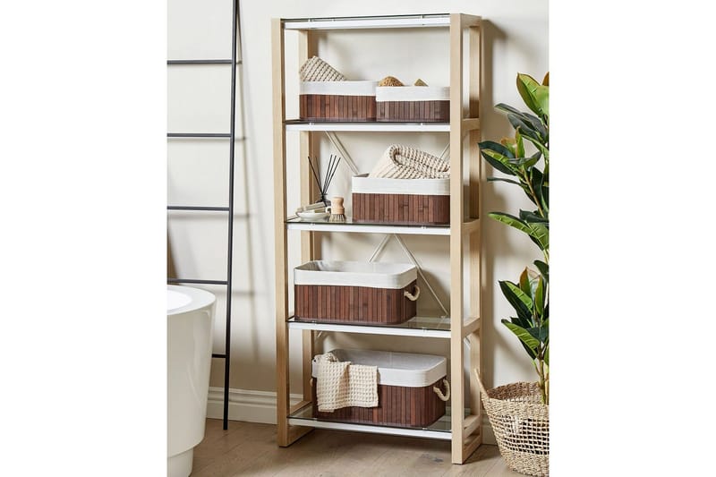 Korg Talpe set om 5 Brun/Vit - Brun/Vit - Förvaring - Småförvaring - Förvaringskorg - Flätad korg & rottingkorg