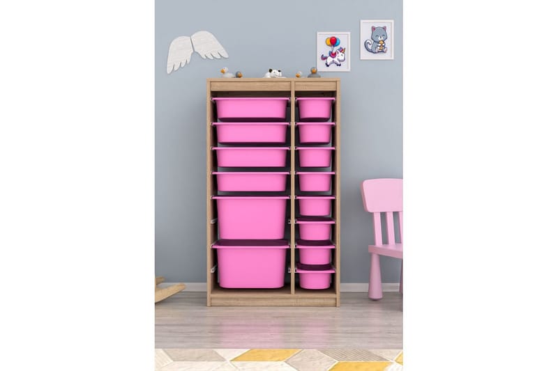 Montana Förvaringslådor 69 cm - Natur/Rosa - Förvaring - Småförvaring - Förvaringslådor