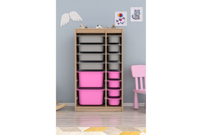 Montana Förvaringslådor 69 cm - Rosa/Grå - Förvaring - Småförvaring - Förvaringslådor