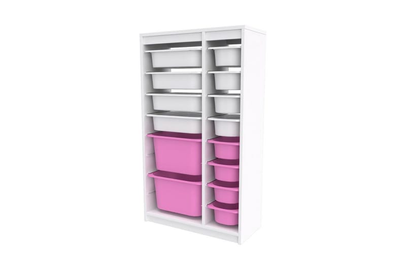 Montana Förvaringslådor 69 cm - Vit/Rosa - Förvaring - Småförvaring - Förvaringslådor