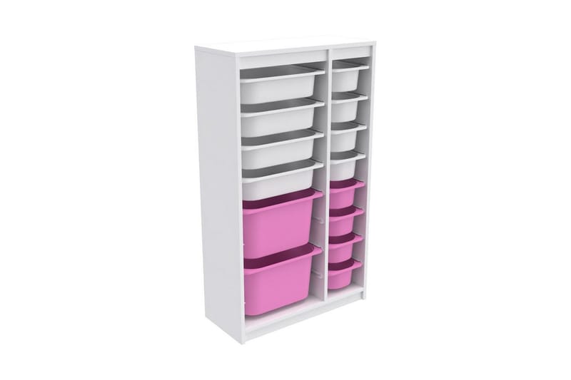 Montana Förvaringslådor 69 cm - Vit/Rosa - Förvaring - Småförvaring - Förvaringslådor