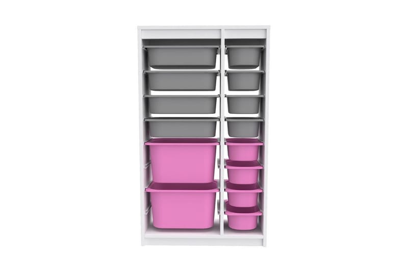 Montana Förvaringslådor 69 cm - Vit/Rosa/Grå - Förvaring - Småförvaring - Förvaringslådor