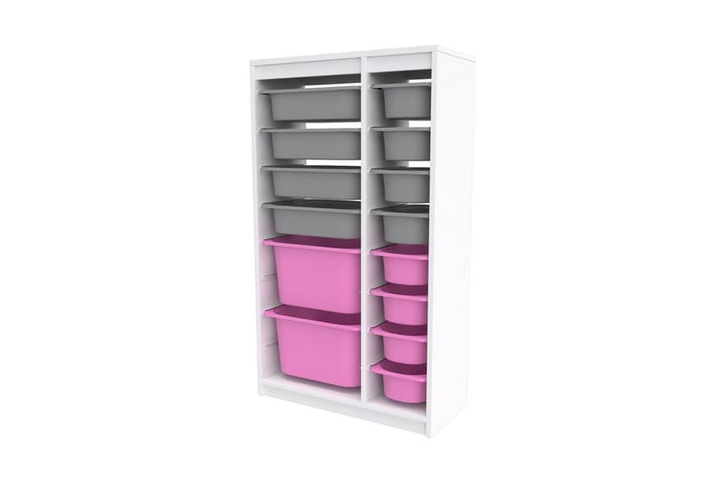 Montana Förvaringslådor 69 cm - Vit/Rosa/Grå - Förvaring - Småförvaring - Förvaringslådor