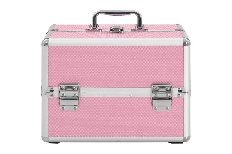 Sminklåda 22x30x21 cm rosa aluminium - Rosa - Förvaring - Småförvaring