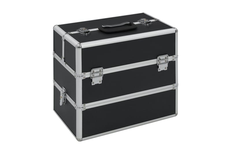 Sminklåda 37x24x35 cm svart aluminium - Svart - Förvaring - Småförvaring