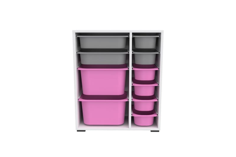 Sosan Förvaringslådor 69,5 cm - Vit/Rosa/Grå - Förvaring - Småförvaring - Förvaringslådor