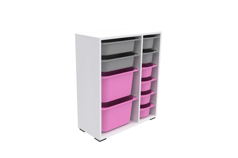 Sosan Förvaringslådor 69,5 cm - Vit/Rosa/Grå - Förvaring - Småförvaring - Förvaringslådor