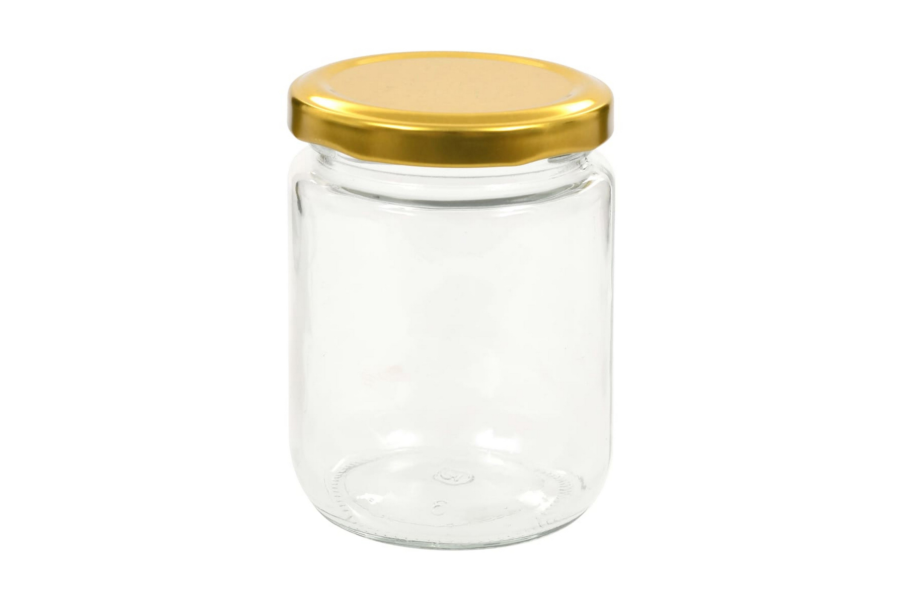 Syltburkar i glas med guldfärgade lock 48 st 230 ml – Guld
