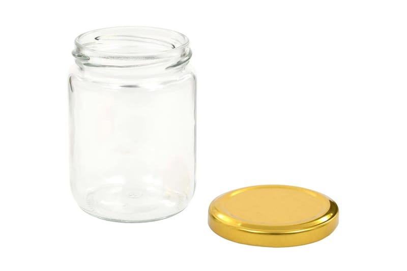Syltburkar i glas med guldfärgade lock 48 st 230 ml - Guld - Förvaring - Småförvaring