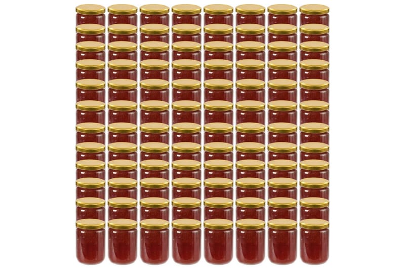 Syltburkar i glas med guldfärgade lock 96 st 230 ml - Guld - Förvaring - Småförvaring