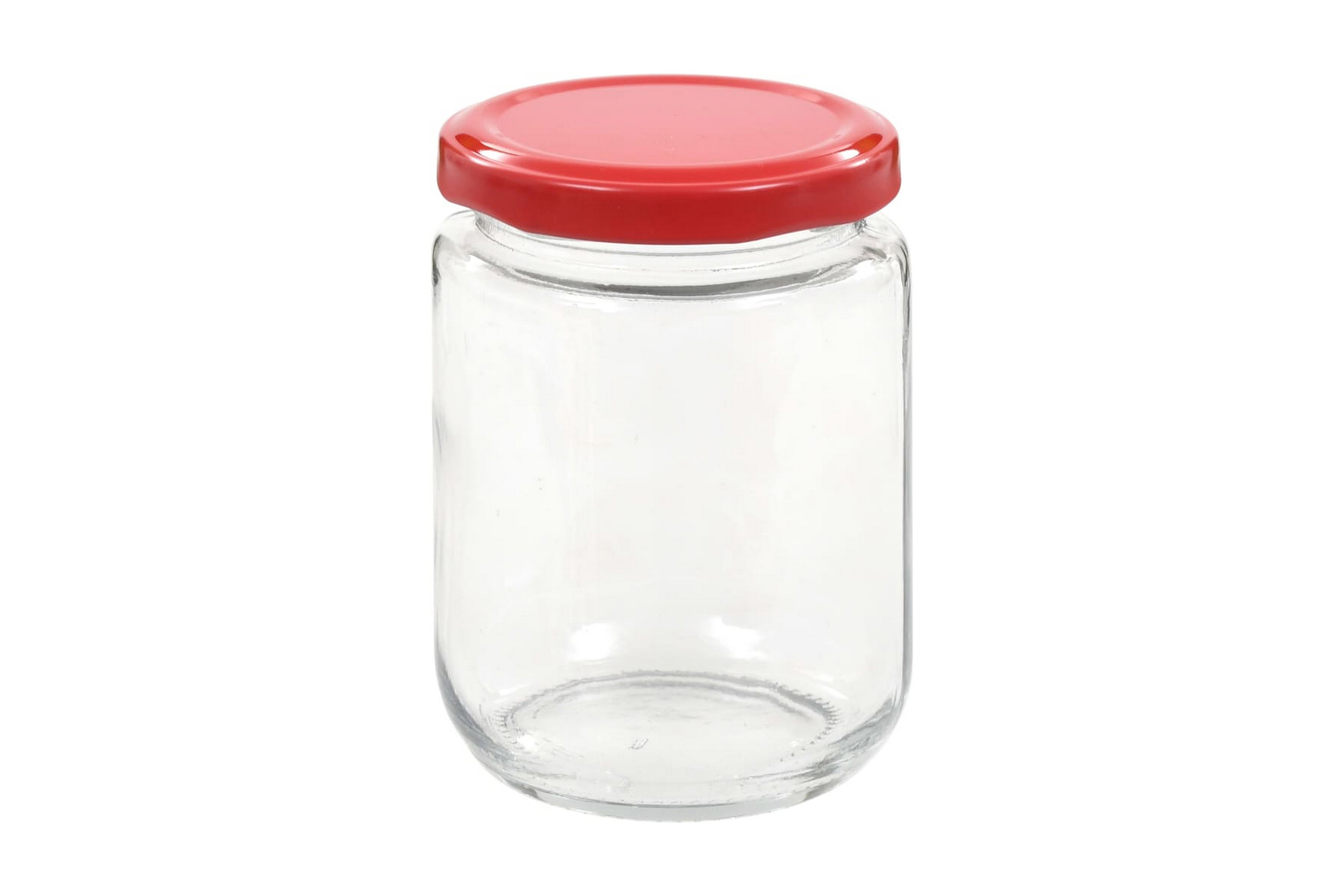 Syltburkar i glas med röda lock 48 st 230 ml – Röd