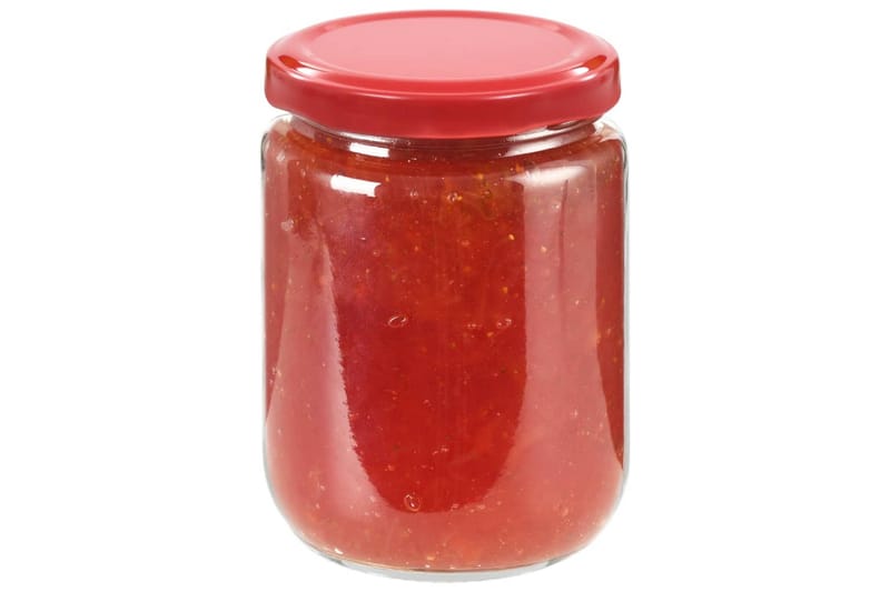 Syltburkar i glas med röda lock 48 st 230 ml - Röd - Småförvaring - Glasburk - Flaskor & burkar