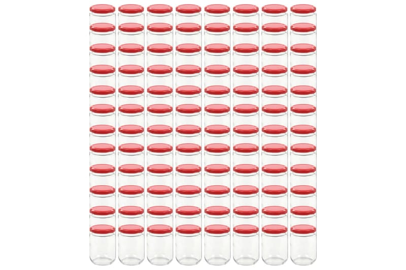 Syltburkar i glas med röda lock 96 st 230 ml - Röd - Förvaring - Småförvaring