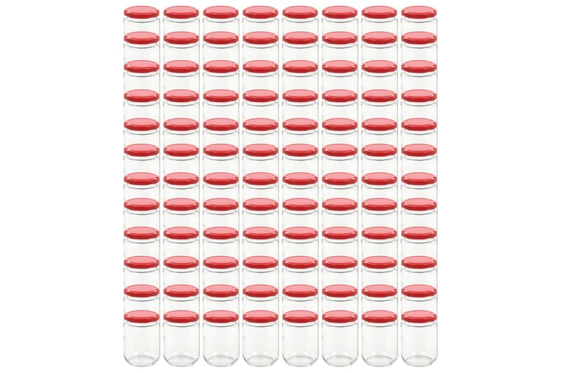 Syltburkar i glas med röda lock 96 st 230 ml - Röd - Småförvaring - Glasburk - Flaskor & burkar