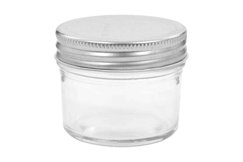 Syltburkar i glas med silvriga lock 24 st 110 ml - Silver - Förvaring - Småförvaring