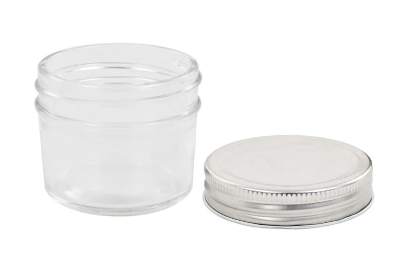 Syltburkar i glas med silvriga lock 24 st 110 ml - Silver - Förvaring - Småförvaring