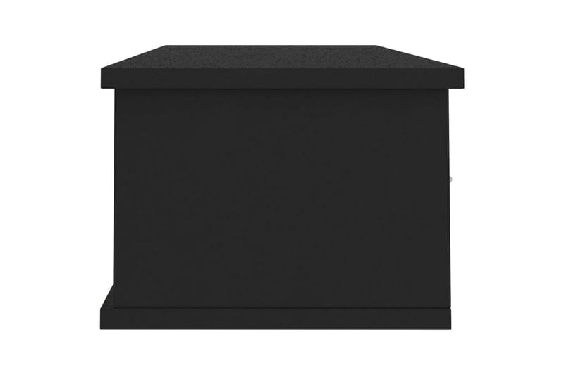 Väggmonterade lådor svart 88x26x18,5 cm spånskiva - Svart - Förvaringslådor