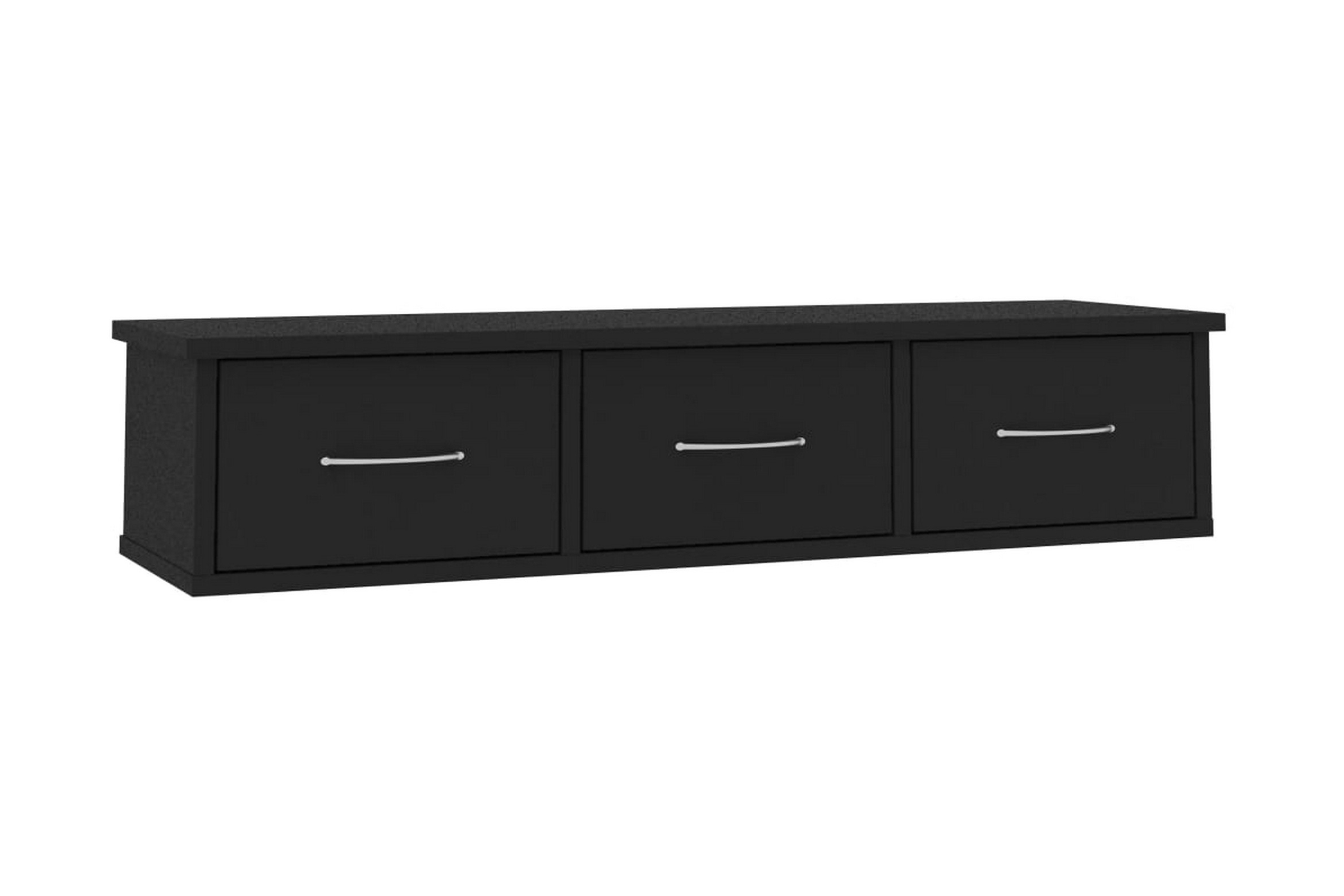 Väggmonterade lådor svart 88x26x18,5 cm spånskiva – Svart