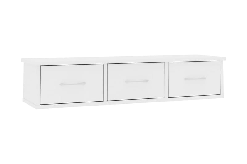 Väggmonterade lådor vit 88x26x18,5 cm spånskiva - Vit - Förvaringslådor