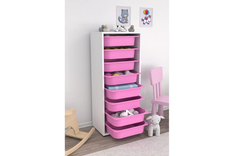 Versa Förvaringslådor 45,5 cm - Vit/Rosa - Förvaring - Småförvaring - Förvaringslådor