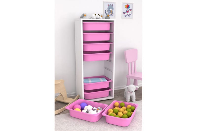 Versa Förvaringslådor 45,5 cm - Vit/Rosa - Förvaring - Småförvaring - Förvaringslådor
