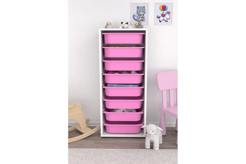 Versa Förvaringslådor 45,5 cm - Vit/Rosa - Förvaring - Småförvaring - Förvaringslådor