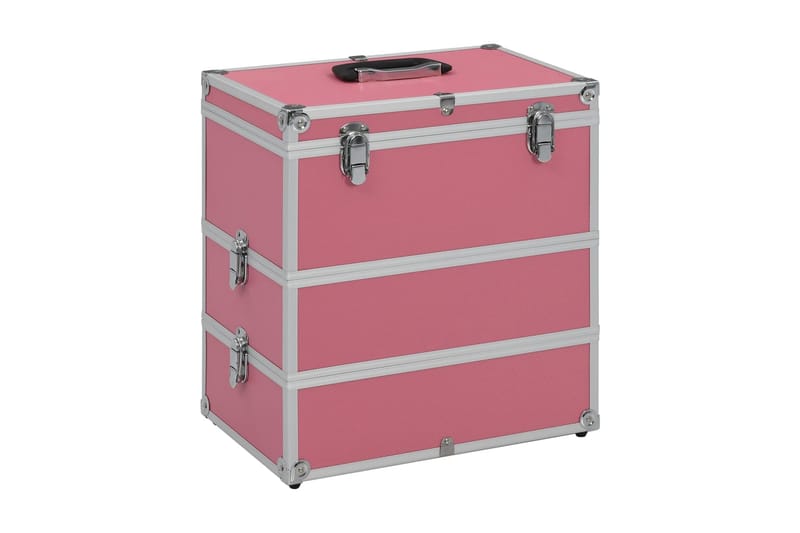 Sminklåda 37x24x40 cm rosa aluminium - Rosa - Småförvaring