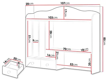 Storys Skrivbordsförlängning 107x85 cm - Beige, ek - Förvaring - Kontorsförvaring