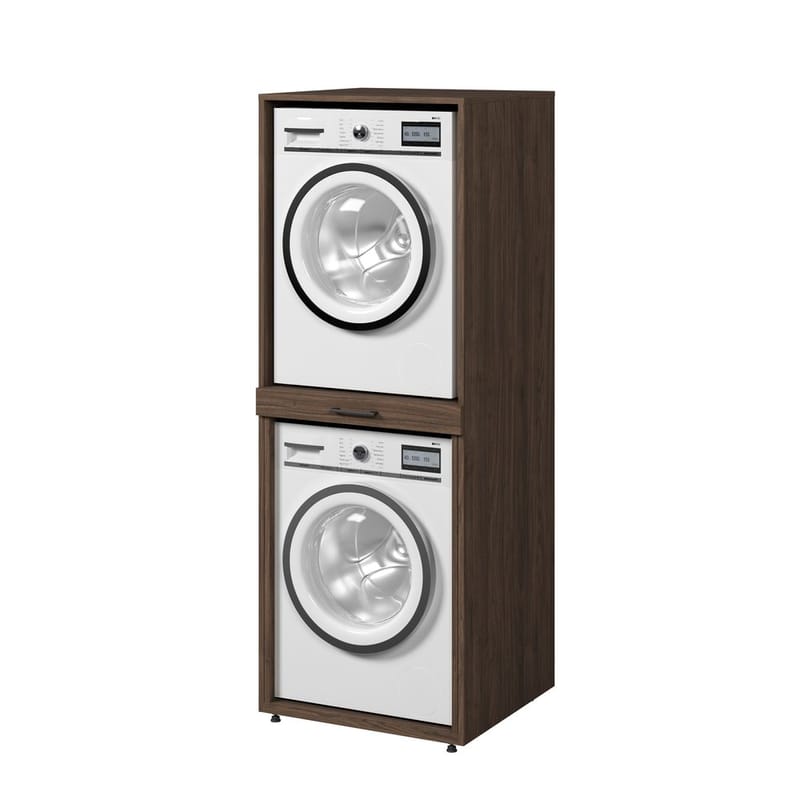 Tvättmaskin/Torktumlarskåp Aza 1 Hylla - Valnöt Villa - Förvaring - Badrumsförvaring & tvättstuga inredning