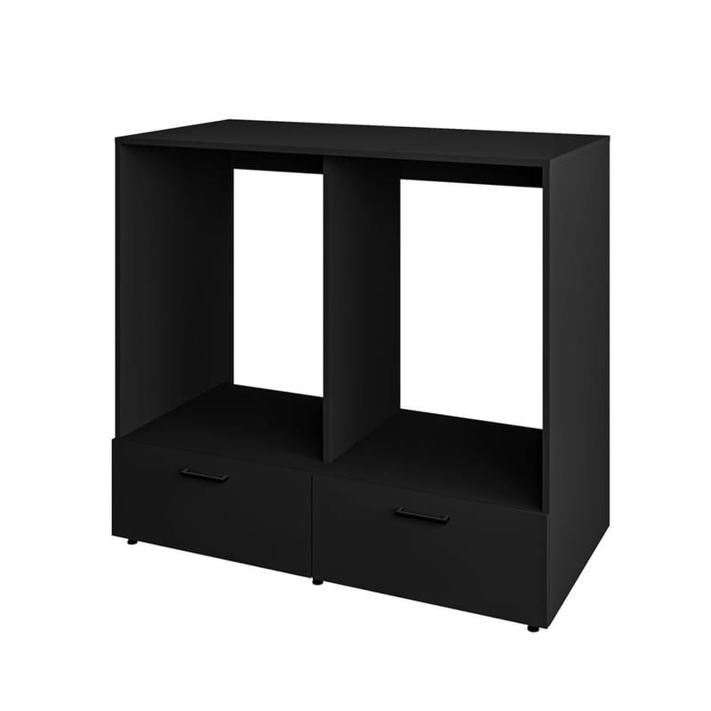 Tvättmaskin/Torktumlarskåp Rosa med 2 lådor, Svart Onyx