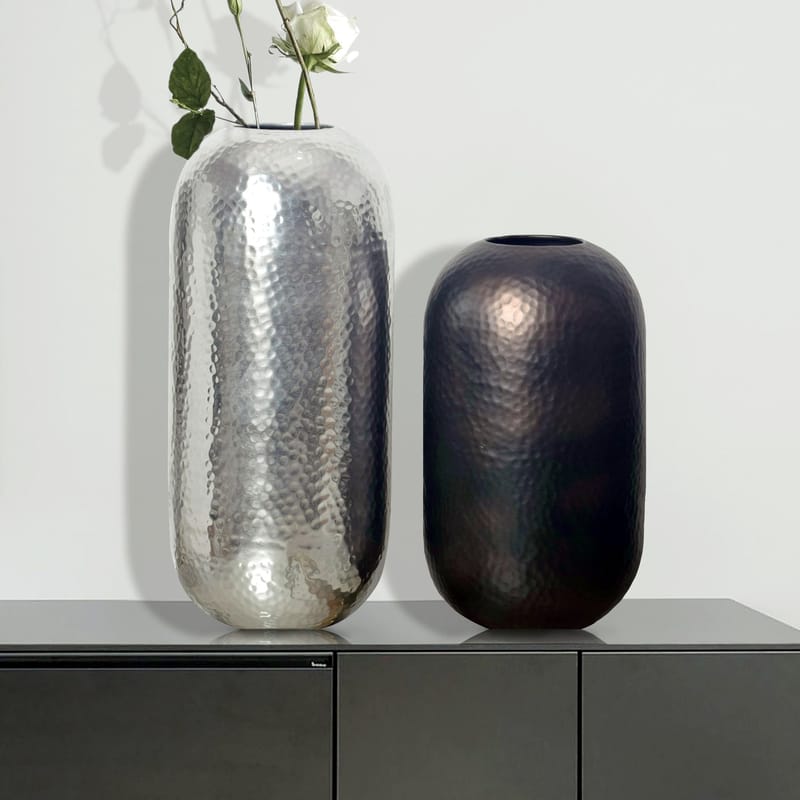 Corara Vas 46 cm Set om 2 - Silverfärgad och svart brons - Inredning & dekor - Dekor & inredningsdetaljer