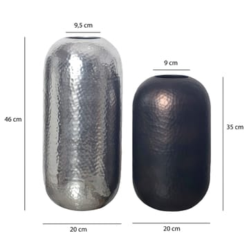 Corara Vas 46 cm Set om 2 - Silverfärgad och svart brons - Inredning & dekor - Dekor & inredningsdetaljer